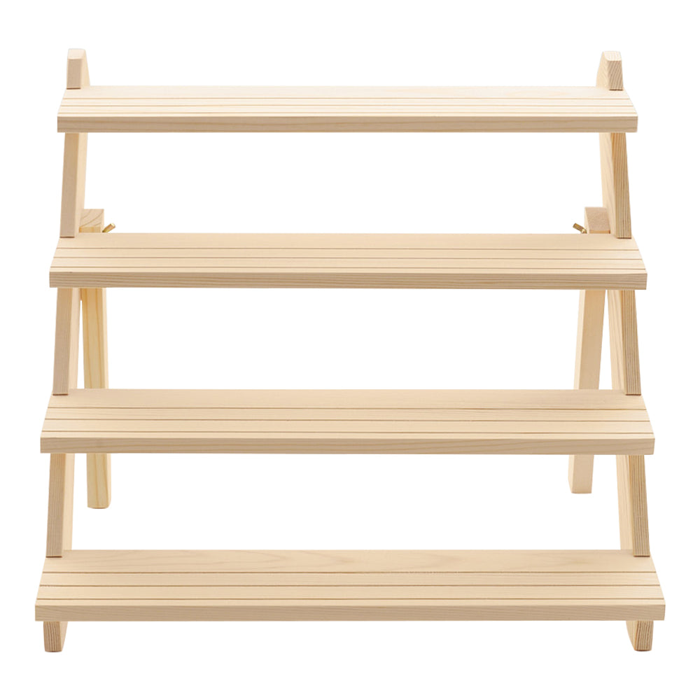 4 Tier Pine Wood Desktop Display Stand