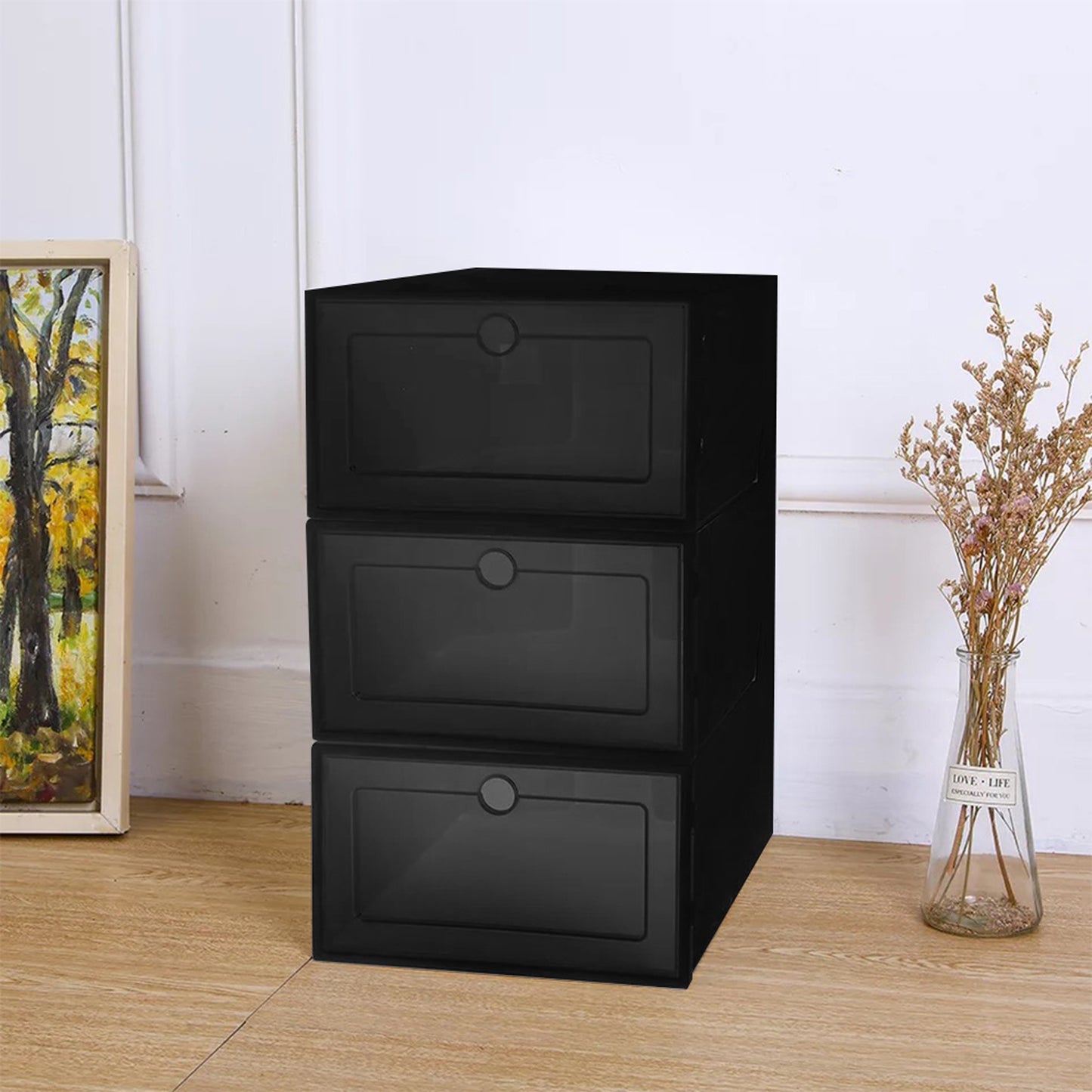 Set of 12 Foldable Multi‑Layer Storage Rack / Shoe Cabinet with Door