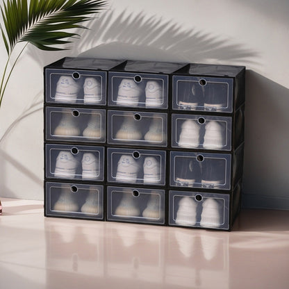 Set of 12 Foldable Multi‑Layer Storage Rack / Shoe Cabinet with Door