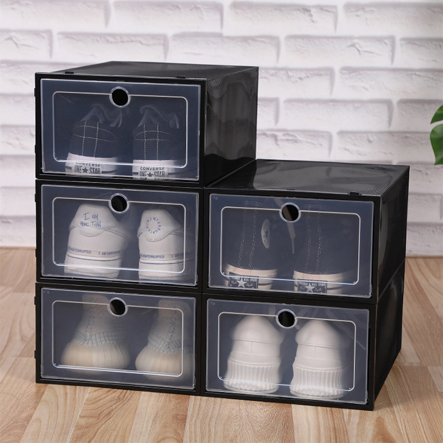 Set of 12 Foldable Multi‑Layer Storage Rack / Shoe Cabinet with Door