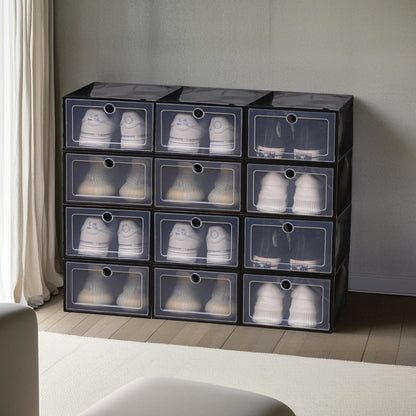 Set of 12 Foldable Multi‑Layer Storage Rack / Shoe Cabinet with Door