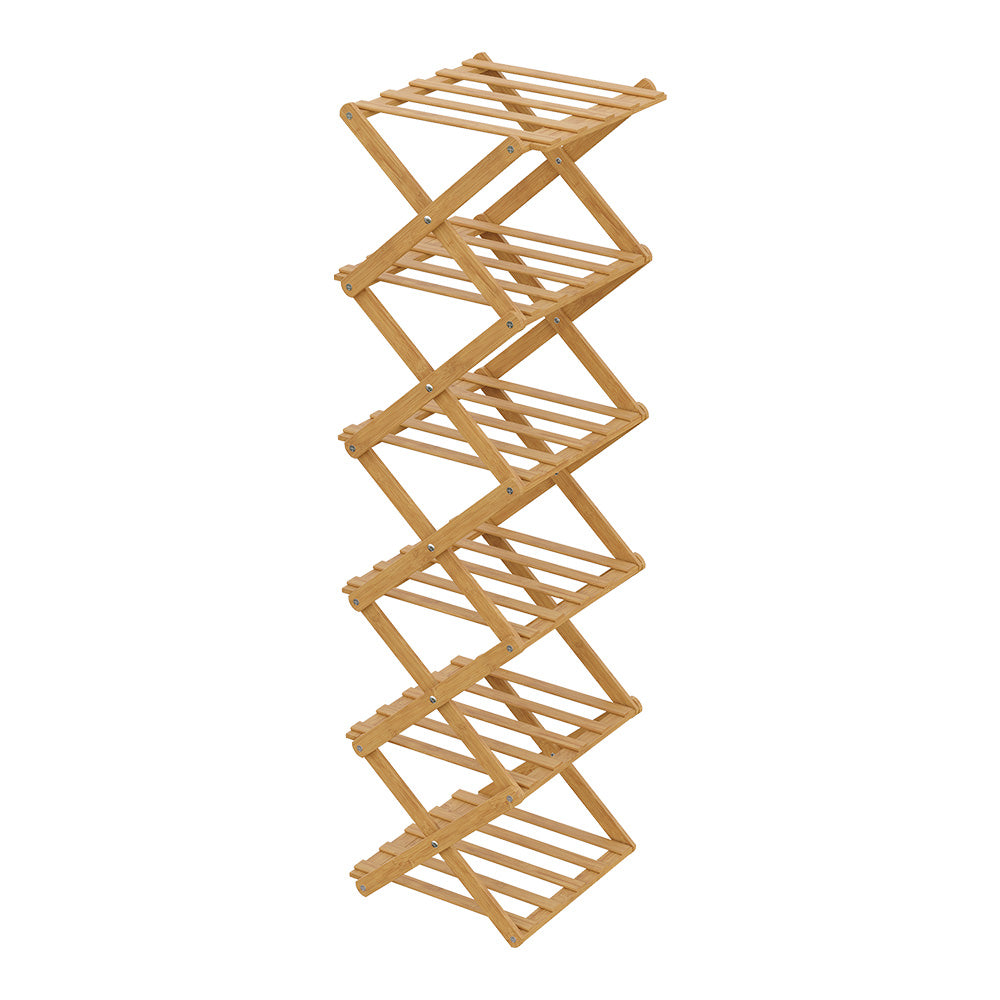 6-Tier Bamboo Folding Shoe Rack