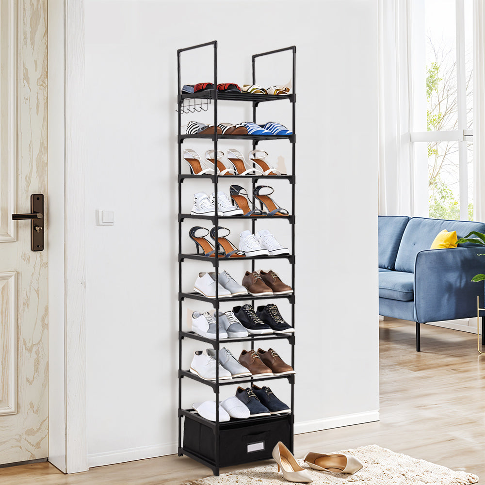 10-Tier Shoe Rack with a Storage Box