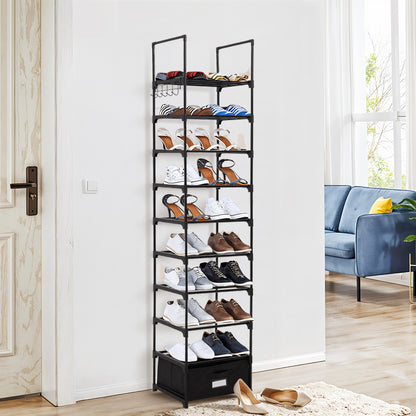 10-Tier Shoe Rack with a Storage Box