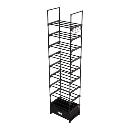 10-Tier Shoe Rack with a Storage Box