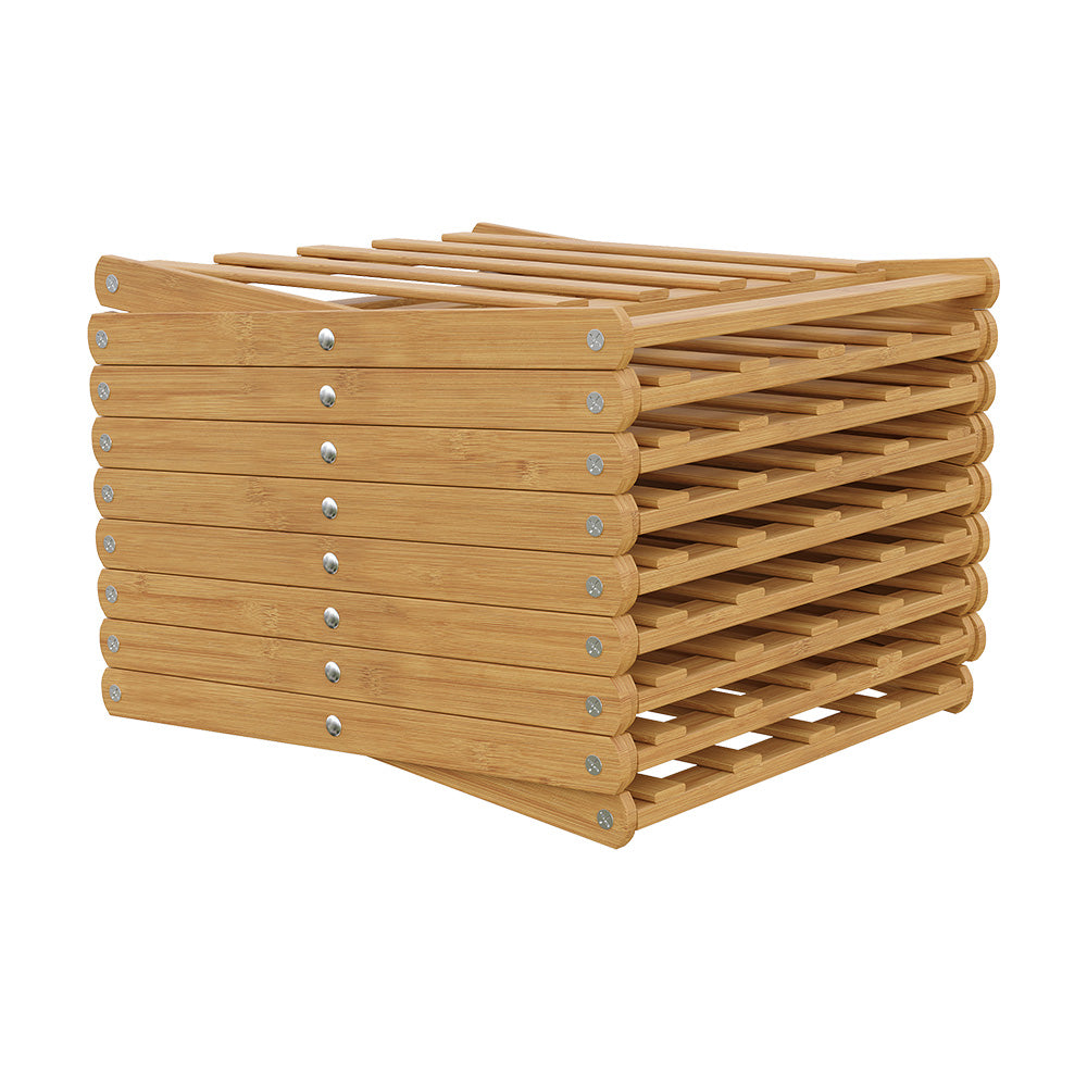 9-Tier Bamboo Folding Shoe Rack