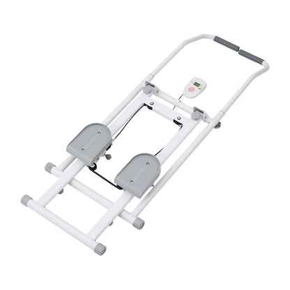 White‑Grey Step Climber Machine with Curved Grey Handrails