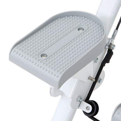 White‑Grey Step Climber Machine with Curved Grey Handrails