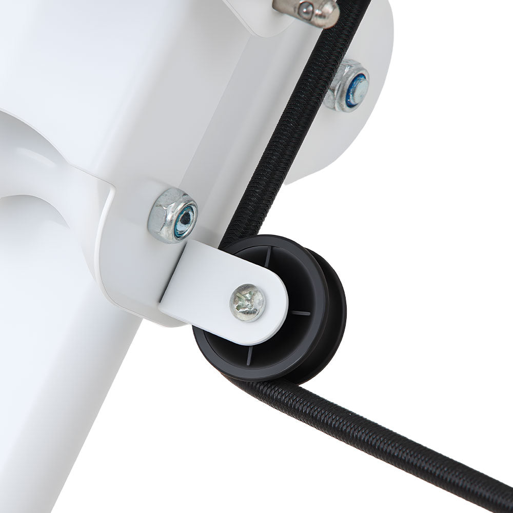 White‑Grey Step Climber Machine with Curved Grey Handrails