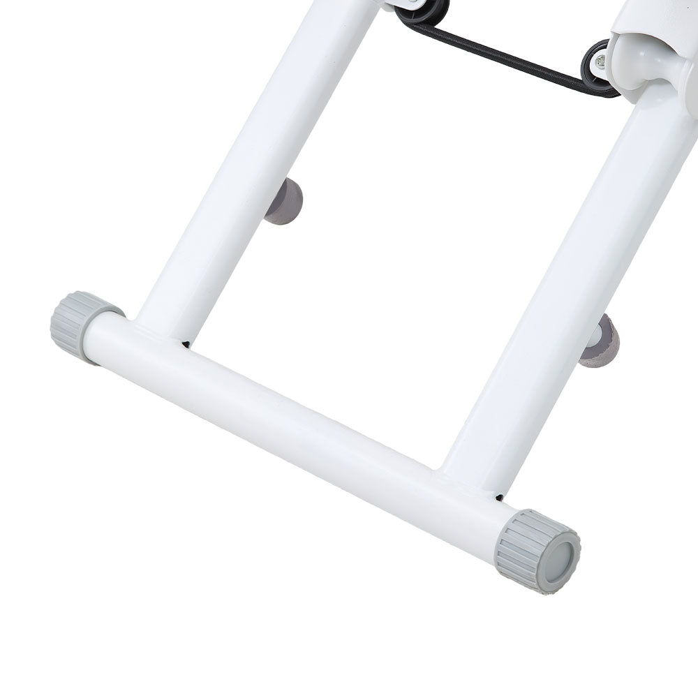 White‑Grey Step Climber Machine with Curved Grey Handrails