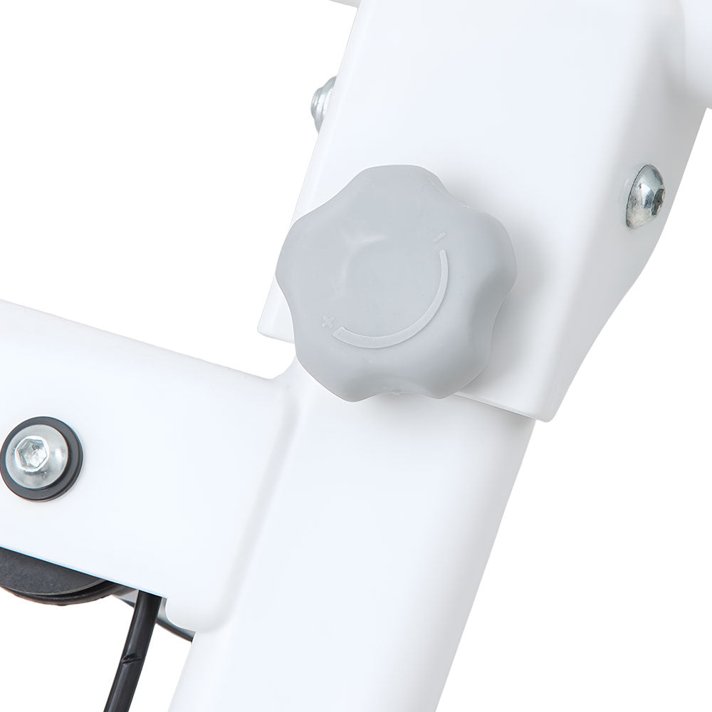 White‑Grey Step Climber Machine with Curved Grey Handrails