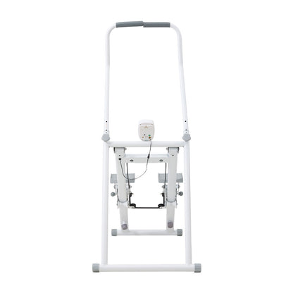 White‑Grey Step Climber Machine with Curved Grey Handrails