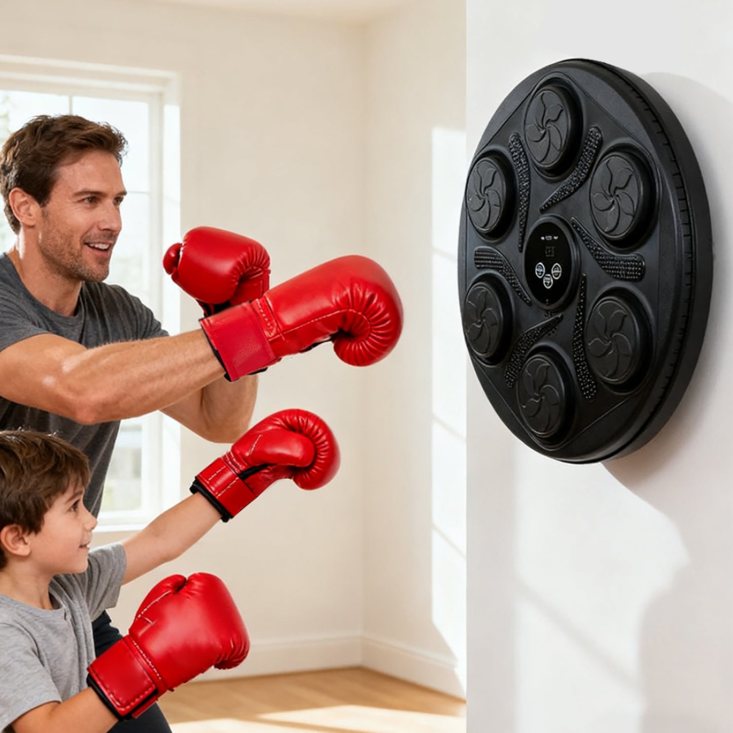 Wall-Mounted Adjustable Music Boxing Machine with LED Lights