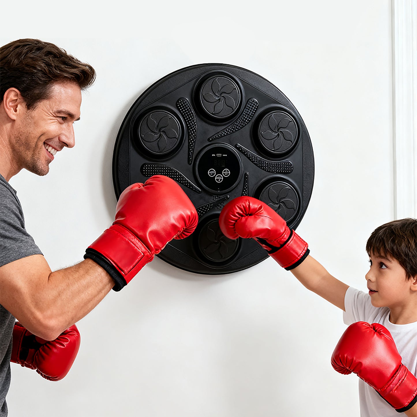 Wall-Mounted Adjustable Music Boxing Machine with LED Lights