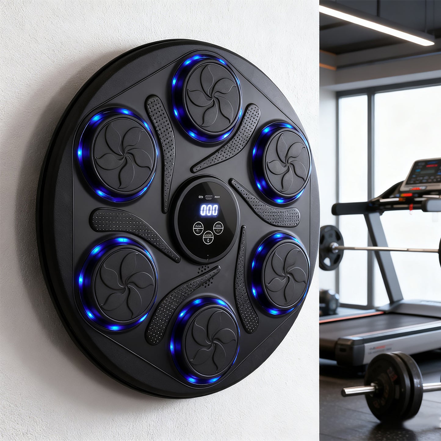 Wall-Mounted Adjustable Music Boxing Machine with LED Lights
