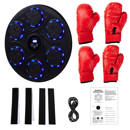 Wall-Mounted Adjustable Music Boxing Machine with LED Lights