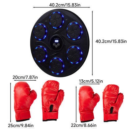 Wall-Mounted Adjustable Music Boxing Machine with LED Lights