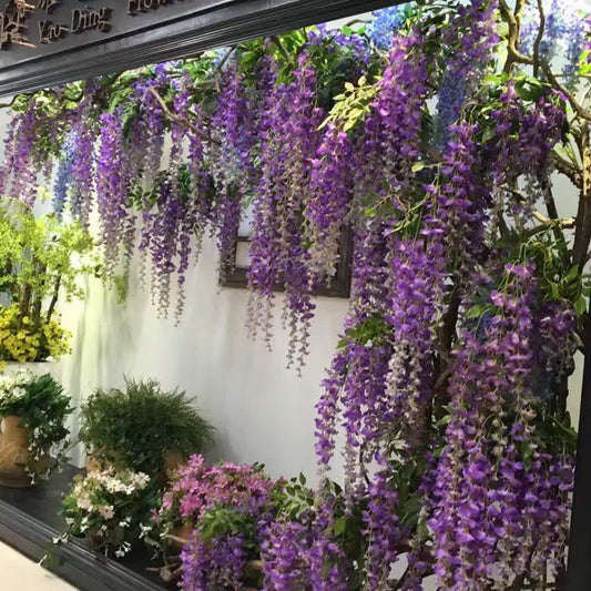 12pcs Artificial Purple Wisteria Hanging Vines