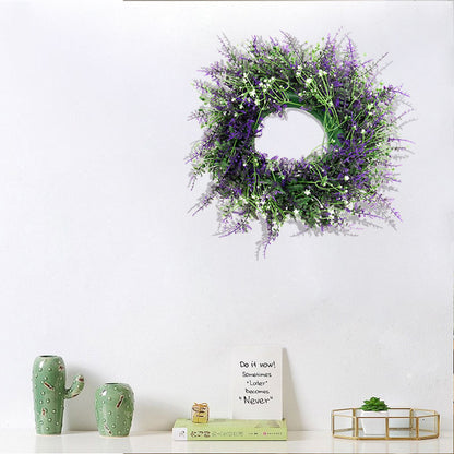 Round Artificial Lavender Flower Wreath