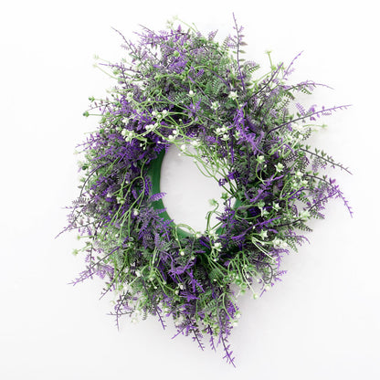 Round Artificial Lavender Flower Wreath