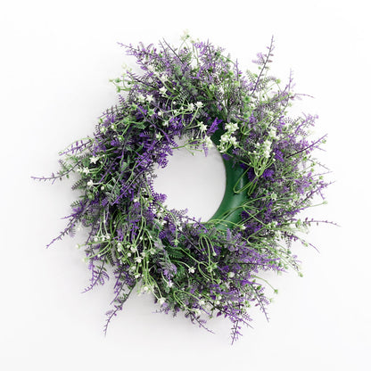 Round Artificial Lavender Flower Wreath