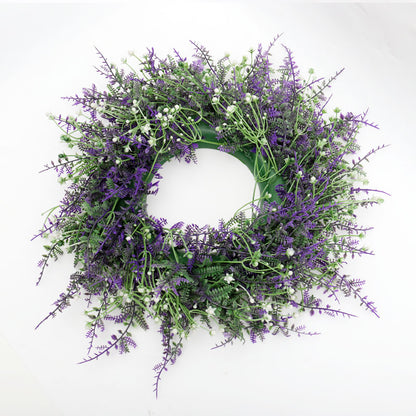 Round Artificial Lavender Flower Wreath