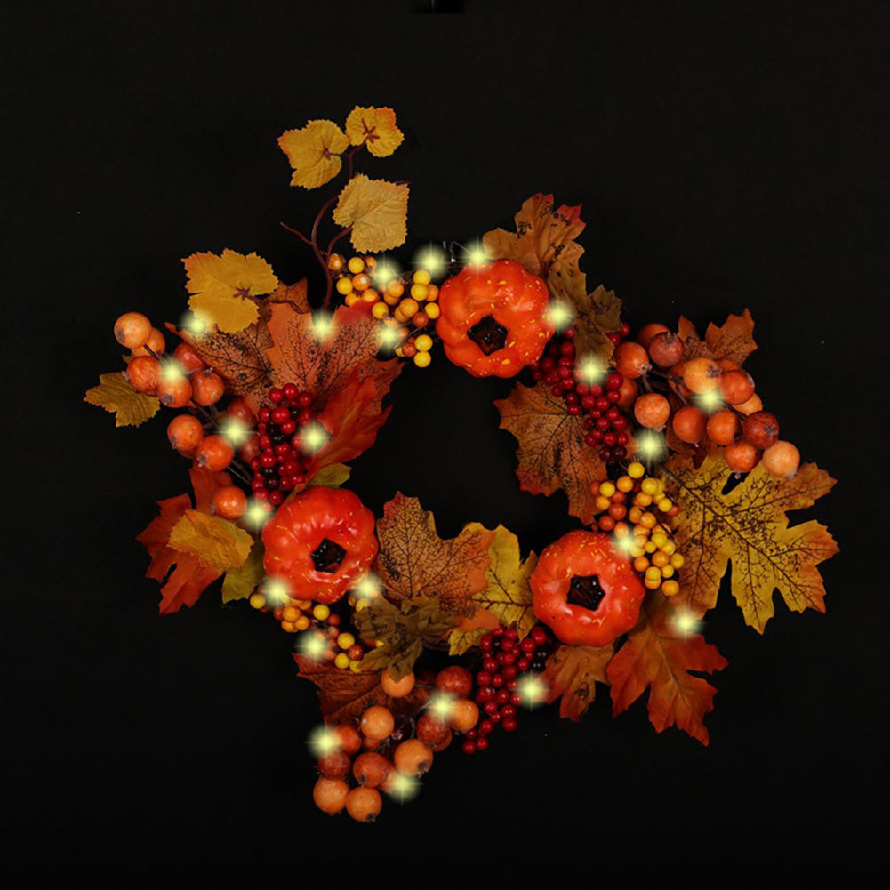 Fall Decoration with Lights Halloween Wreath