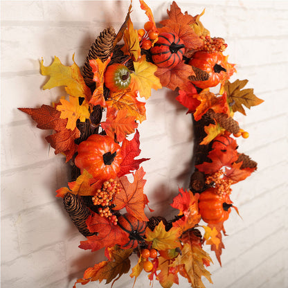 Faux Maple Leaves Halloween Autumn Decoration with Lights