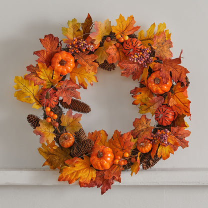 Faux Maple Leaves Halloween Autumn Decoration with Lights