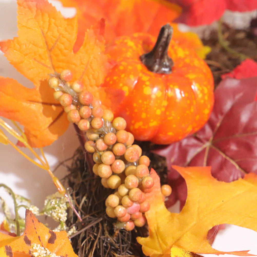 Fall Wreath for Front Door Halloween Thanksgiving Decoration