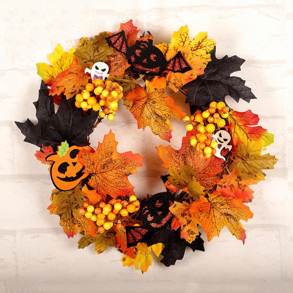 Realistic Halloween Decoration Wreath with LED Lights