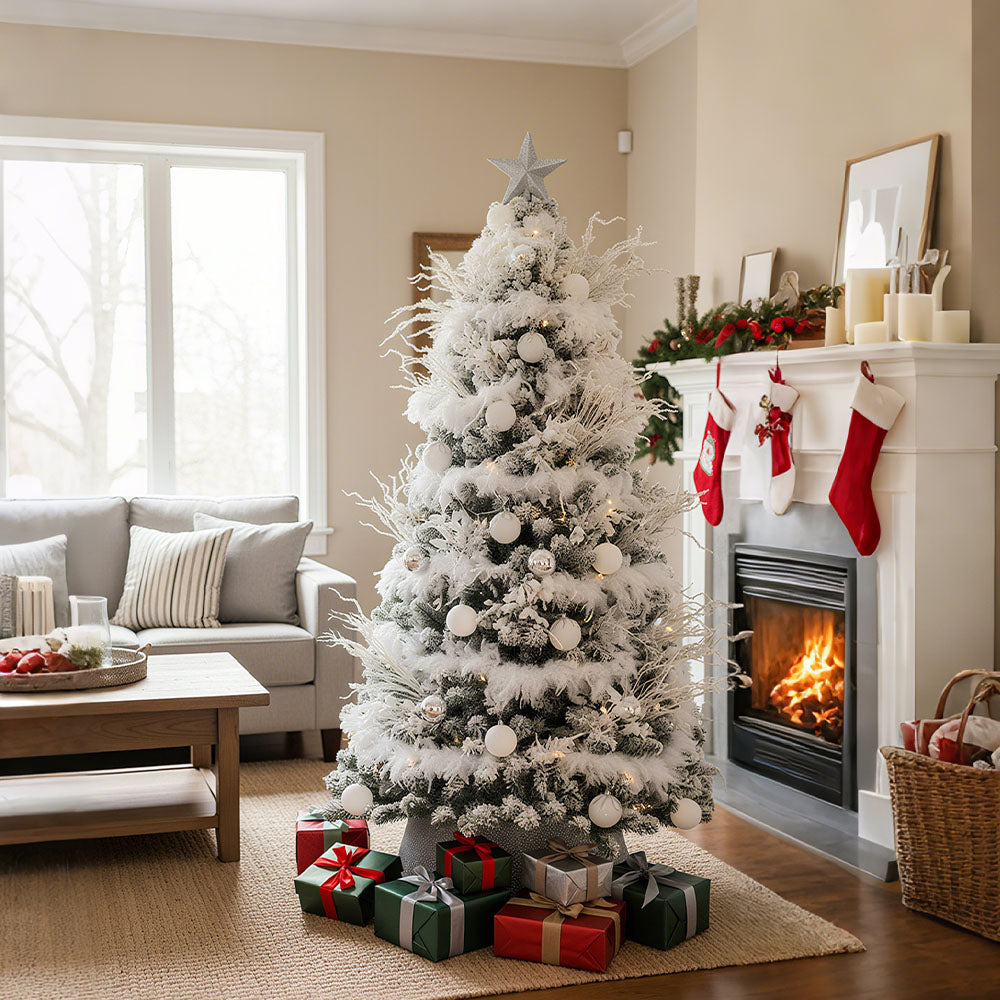 2M White Feather Boa for Party, Wedding, Christmas Tree Decoration