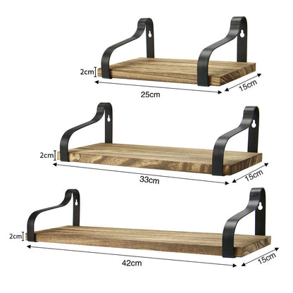 3Pcs Rustic Metal Wood Floating Shelf Brackets