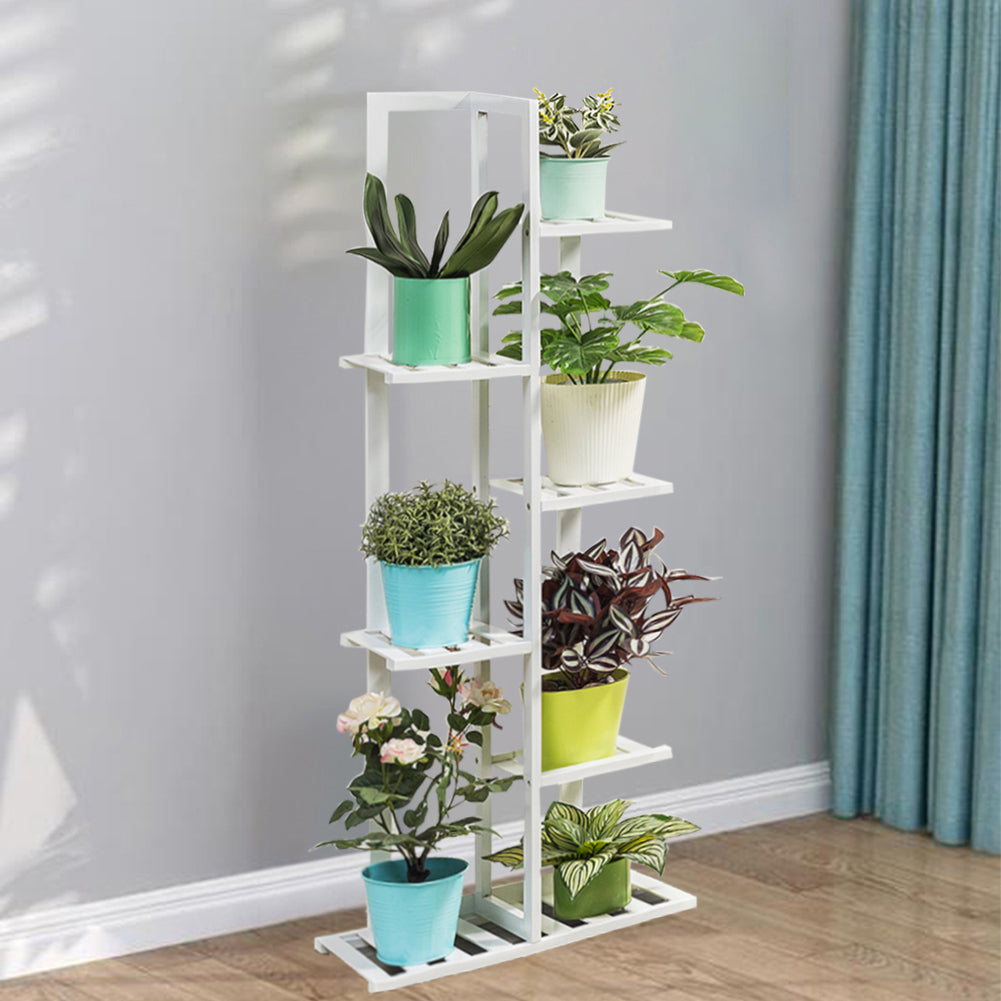 Rustic Wooden Multi-Tiered Potted Plant Stand