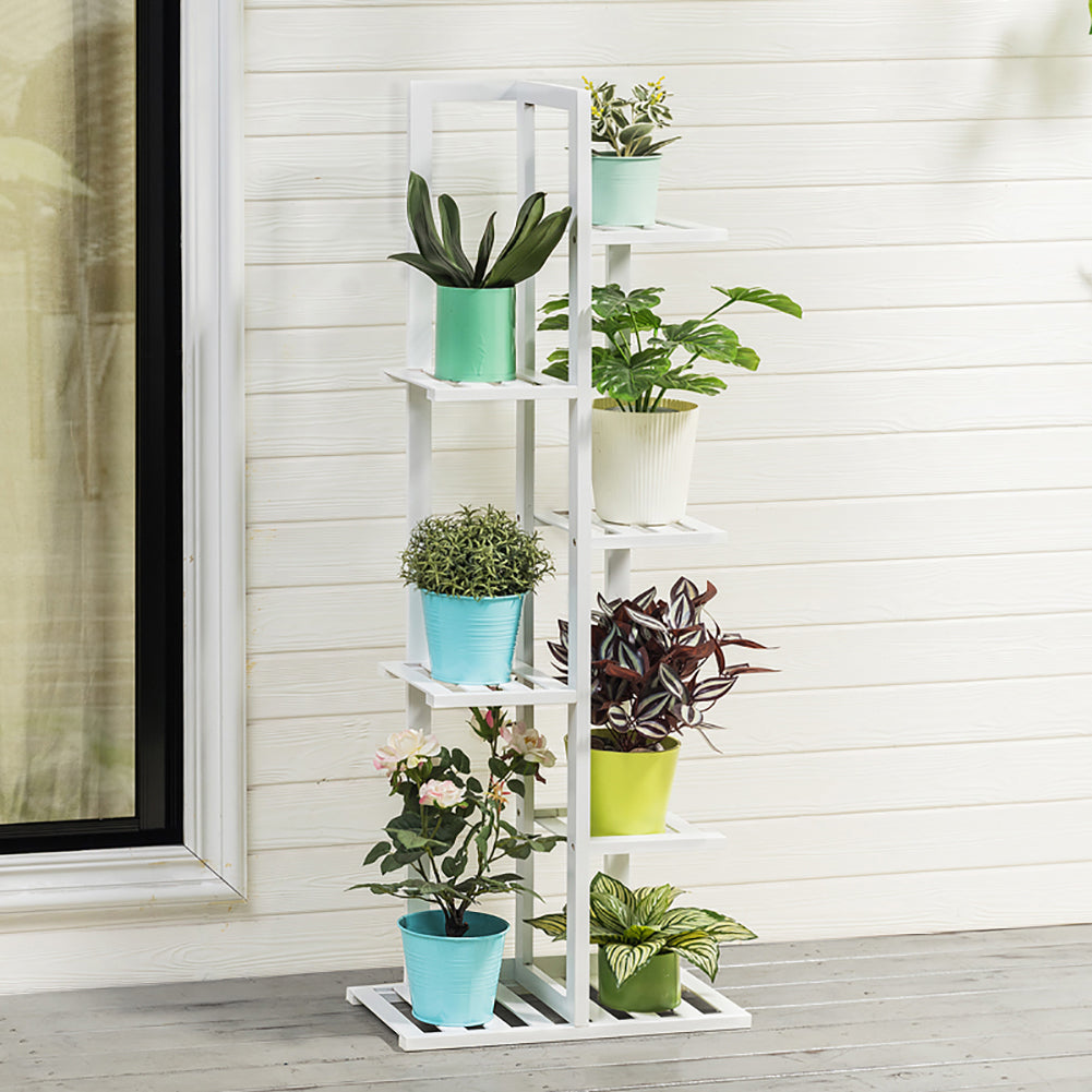 Rustic Wooden Multi-Tiered Potted Plant Stand