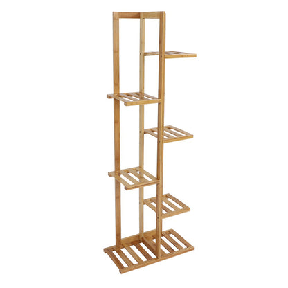 Rustic Wooden Multi-Tiered Potted Plant Stand