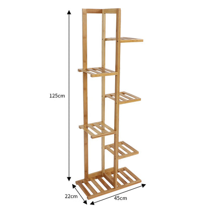 Rustic Wooden Multi-Tiered Potted Plant Stand