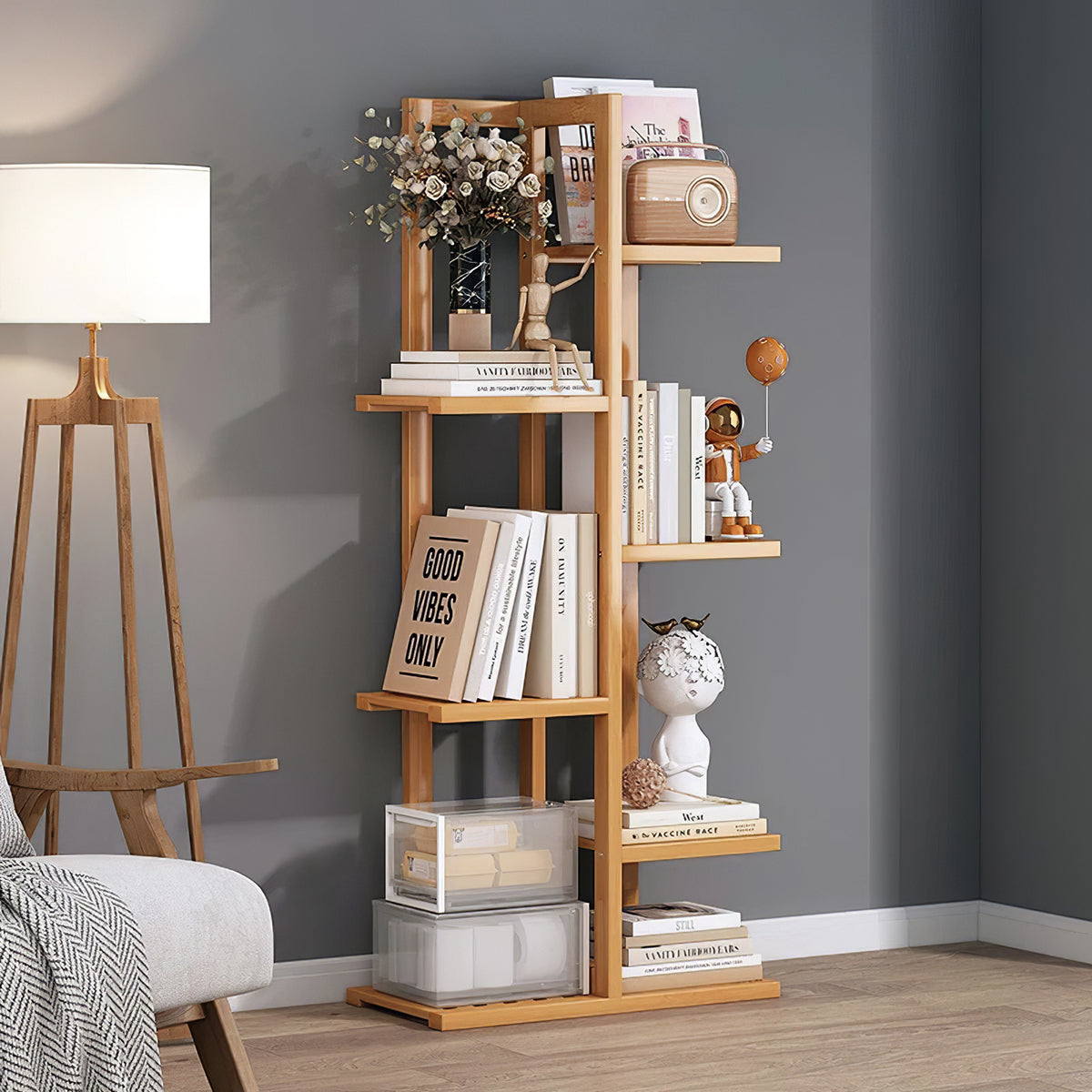 Rustic Wooden Multi-Tiered Potted Plant Stand