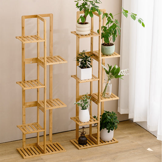 Rustic Wooden Multi-Tiered Potted Plant Stand