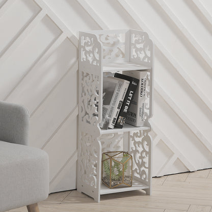 Rustic Small White Storage Display Shelving Unit