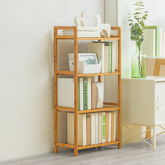 Tiered Bamboo Wood Book Storage Shelf