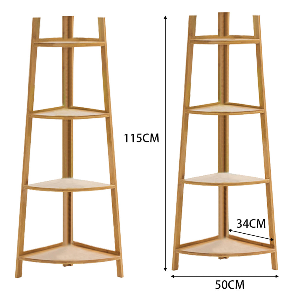 4-Tier Modern Corner Ladder Shelf for Plant Display