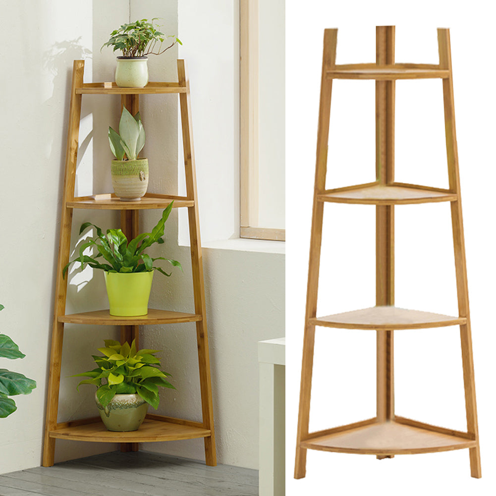 4-Tier Modern Corner Ladder Shelf for Plant Display