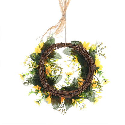 Artificial Sunflower Wreath Hanging Garland for Wedding Decoration
