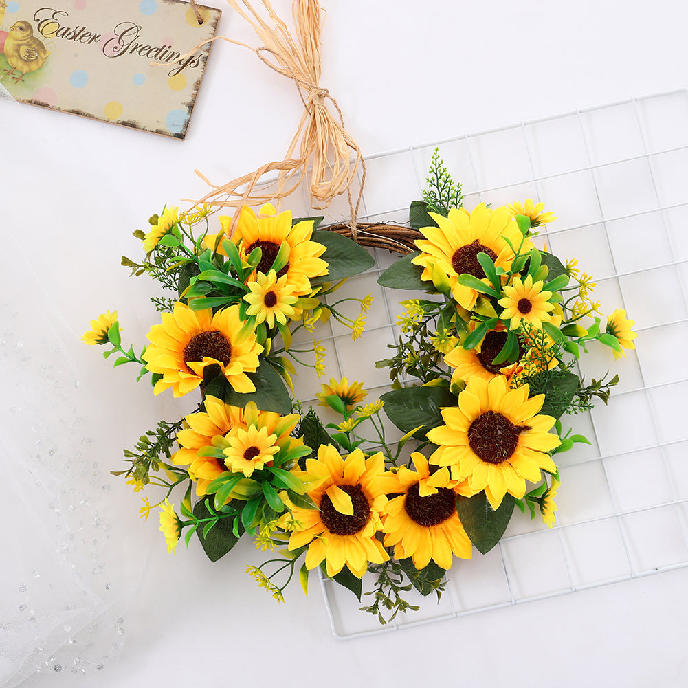 Artificial Sunflower Wreath Hanging Garland for Wedding Decoration