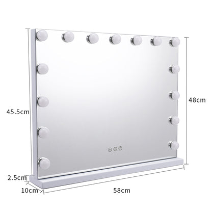 Rectangle Tabletop Hollywood Vanity Mirror with Lights