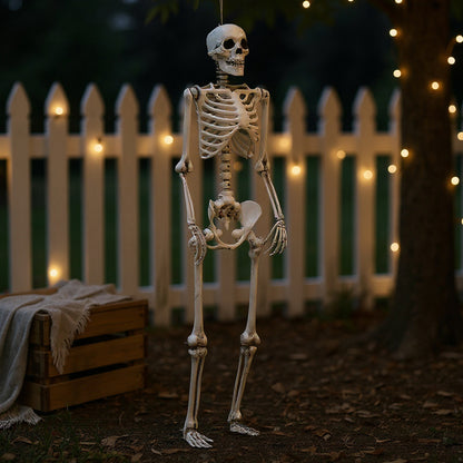 Realistic Full Body Halloween Skeleton Prop with Posable Joints
