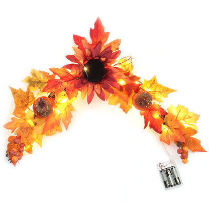 Maple Leaves Door Pendant Artificial Sunflower Floral Swag