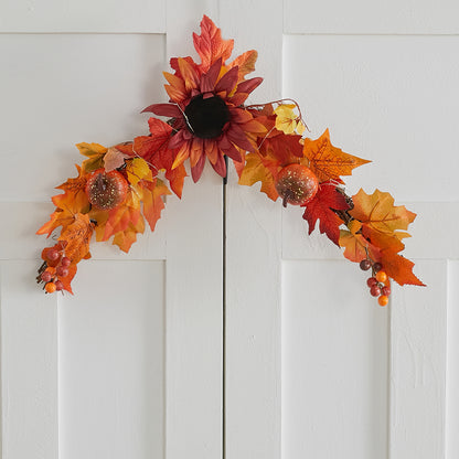 Maple Leaves Door Pendant Artificial Sunflower Floral Swag