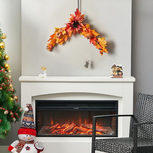 Maple Leaves Door Pendant Artificial Sunflower Floral Swag